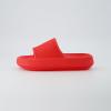 imageCUSHIONAIRE Feather EVA Slides for Women  Comfortable Slip On Womens Slippers Indoor Outdoor Shower Shoes Beach Essential Cloud SlidesRed