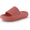 imageCUSHIONAIRE Feather EVA Slides for Women  Comfortable Slip On Womens Slippers Indoor Outdoor Shower Shoes Beach Essential Cloud SlidesSalmon