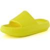 imageCUSHIONAIRE Feather EVA Slides for Women  Comfortable Slip On Womens Slippers Indoor Outdoor Shower Shoes Beach Essential Cloud SlidesSunny Yellow
