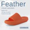 imageCUSHIONAIRE Feather EVA Slides for Women  Comfortable Slip On Womens Slippers Indoor Outdoor Shower Shoes Beach Essential Cloud SlidesTangerine