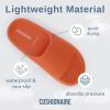 imageCUSHIONAIRE Feather EVA Slides for Women  Comfortable Slip On Womens Slippers Indoor Outdoor Shower Shoes Beach Essential Cloud SlidesTangerine