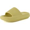 imageCUSHIONAIRE Feather EVA Slides for Women  Comfortable Slip On Womens Slippers Indoor Outdoor Shower Shoes Beach Essential Cloud SlidesYellow