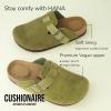 imageCUSHIONAIRE Hana Womens Clogs  Comfortable Vegan Suede Clogs for Women  Slip On Potato Shoes with Cork Footbed ampamp Arch Support  Memory Foam Wide Widths AvailableKhaki Corduroy