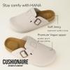 imageCUSHIONAIRE Hana Womens Clogs  Comfortable Vegan Suede Clogs for Women  Slip On Potato Shoes with Cork Footbed ampamp Arch Support  Memory Foam Wide Widths AvailableIvory Vegan Suede