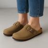 imageCUSHIONAIRE Hana Womens Clogs  Comfortable Vegan Suede Clogs for Women  Slip On Potato Shoes with Cork Footbed ampamp Arch Support  Memory Foam Wide Widths AvailableBrown
