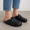 imageCUSHIONAIRE Hana Womens Clogs  Comfortable Vegan Suede Clogs for Women  Slip On Potato Shoes with Cork Footbed ampamp Arch Support  Memory Foam Wide Widths AvailableBlack