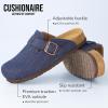 imageCUSHIONAIRE Hana Womens Clogs  Comfortable Vegan Suede Clogs for Women  Slip On Potato Shoes with Cork Footbed ampamp Arch Support  Memory Foam Wide Widths AvailableDark Denim