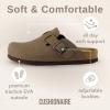 imageCUSHIONAIRE Hana Womens Clogs  Comfortable Vegan Suede Clogs for Women  Slip On Potato Shoes with Cork Footbed ampamp Arch Support  Memory Foam Wide Widths AvailableBrown