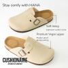 imageCUSHIONAIRE Hana Womens Clogs  Comfortable Vegan Suede Clogs for Women  Slip On Potato Shoes with Cork Footbed ampamp Arch Support  Memory Foam Wide Widths AvailableStone