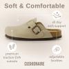 imageCUSHIONAIRE Hana Womens Clogs  Comfortable Vegan Suede Clogs for Women  Slip On Potato Shoes with Cork Footbed ampamp Arch Support  Memory Foam Wide Widths AvailableStone