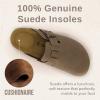 imageCUSHIONAIRE Hana Womens Clogs  Comfortable Vegan Suede Clogs for Women  Slip On Potato Shoes with Cork Footbed ampamp Arch Support  Memory Foam Wide Widths AvailableBrown