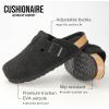 imageCUSHIONAIRE Hana Womens Clogs  Comfortable Vegan Suede Clogs for Women  Slip On Potato Shoes with Cork Footbed ampamp Arch Support  Memory Foam Wide Widths AvailableBlack Wool