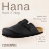 imageCUSHIONAIRE Hana Womens Clogs  Comfortable Vegan Suede Clogs for Women  Slip On Potato Shoes with Cork Footbed ampamp Arch Support  Memory Foam Wide Widths AvailableBlack