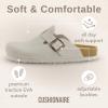 imageCUSHIONAIRE Hana Womens Clogs  Comfortable Vegan Suede Clogs for Women  Slip On Potato Shoes with Cork Footbed ampamp Arch Support  Memory Foam Wide Widths AvailableIvory Vegan Suede