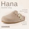 imageCUSHIONAIRE Hana Womens Clogs  Comfortable Vegan Suede Clogs for Women  Slip On Potato Shoes with Cork Footbed ampamp Arch Support  Memory Foam Wide Widths AvailableSand Wool