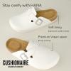 imageCUSHIONAIRE Hana Womens Clogs  Comfortable Vegan Suede Clogs for Women  Slip On Potato Shoes with Cork Footbed ampamp Arch Support  Memory Foam Wide Widths AvailableWhite