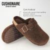 imageCUSHIONAIRE Hana Womens Clogs  Comfortable Vegan Suede Clogs for Women  Slip On Potato Shoes with Cork Footbed ampamp Arch Support  Memory Foam Wide Widths AvailableBrown Wool
