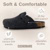 imageCUSHIONAIRE Hana Womens Clogs  Comfortable Vegan Suede Clogs for Women  Slip On Potato Shoes with Cork Footbed ampamp Arch Support  Memory Foam Wide Widths AvailableCharcoal Wool