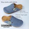 imageCUSHIONAIRE Hana Womens Clogs  Comfortable Vegan Suede Clogs for Women  Slip On Potato Shoes with Cork Footbed ampamp Arch Support  Memory Foam Wide Widths AvailableLight Denim