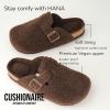 imageCUSHIONAIRE Hana Womens Clogs  Comfortable Vegan Suede Clogs for Women  Slip On Potato Shoes with Cork Footbed ampamp Arch Support  Memory Foam Wide Widths AvailableBrown Wool