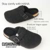 imageCUSHIONAIRE Hana Womens Clogs  Comfortable Vegan Suede Clogs for Women  Slip On Potato Shoes with Cork Footbed ampamp Arch Support  Memory Foam Wide Widths AvailableBlack Wool