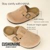 imageCUSHIONAIRE Hana Womens Clogs  Comfortable Vegan Suede Clogs for Women  Slip On Potato Shoes with Cork Footbed ampamp Arch Support  Memory Foam Wide Widths AvailableTaupe Corduroy