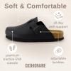 imageCUSHIONAIRE Hana Womens Clogs  Comfortable Vegan Suede Clogs for Women  Slip On Potato Shoes with Cork Footbed ampamp Arch Support  Memory Foam Wide Widths AvailableBlack