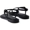 imageCUSHIONAIRE Life Strappy Flat Thong Sandals for Women with Toe Loop Memory Foam and Adjustable Ankle Strap Womens SandalsBlack
