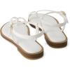imageCUSHIONAIRE Life Strappy Flat Thong Sandals for Women with Toe Loop Memory Foam and Adjustable Ankle Strap Womens SandalsWhite