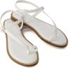imageCUSHIONAIRE Life Strappy Flat Thong Sandals for Women with Toe Loop Memory Foam and Adjustable Ankle Strap Womens SandalsWhite