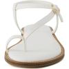 imageCUSHIONAIRE Life Strappy Flat Thong Sandals for Women with Toe Loop Memory Foam and Adjustable Ankle Strap Womens SandalsWhite