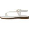 imageCUSHIONAIRE Life Strappy Flat Thong Sandals for Women with Toe Loop Memory Foam and Adjustable Ankle Strap Womens SandalsWhite