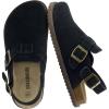 imageCUSHIONAIRE Brooklyn Suede Womens Slides Comfortable Clog Mules with Adjustable Buckles  Summer Shoes for WomenBlack Suede