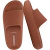imageCUSHIONAIRE Feather EVA Slides for Women  Comfortable Slip On Womens Slippers Indoor Outdoor Shower Shoes Beach Essential Cloud SlidesOrange