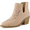 imageCUSHIONAIRE Womens Rustler Western bootie Memory Foam Wide Widths AvailableBeige