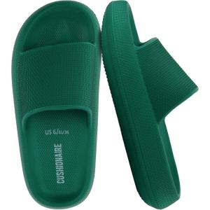 imageCUSHIONAIRE Feather EVA Slides for Women  Comfortable Slip On Womens Slippers Indoor Outdoor Shower Shoes Beach Essential Cloud SlidesEmerald
