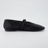 imageCUSHIONAIRE Bistro Mary Jane Flats for Women Woven Ballet Flats Shoes with Strap and Memory Foam for AllDay ComfortWoven Black