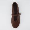 imageCUSHIONAIRE Bistro Mary Jane Flats for Women Woven Ballet Flats Shoes with Strap and Memory Foam for AllDay ComfortWoven Brown