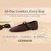 imageCUSHIONAIRE Bistro Mary Jane Flats for Women Woven Ballet Flats Shoes with Strap and Memory Foam for AllDay ComfortWoven Brown