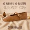 imageCUSHIONAIRE Bistro Mary Jane Flats for Women Woven Ballet Flats Shoes with Strap and Memory Foam for AllDay ComfortWoven Cognac