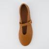 imageCUSHIONAIRE Bistro Mary Jane Flats for Women Woven Ballet Flats Shoes with Strap and Memory Foam for AllDay ComfortWoven Cognac