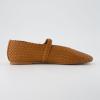 imageCUSHIONAIRE Bistro Mary Jane Flats for Women Woven Ballet Flats Shoes with Strap and Memory Foam for AllDay ComfortWoven Cognac
