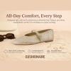 imageCUSHIONAIRE Bistro Mary Jane Flats for Women Woven Ballet Flats Shoes with Strap and Memory Foam for AllDay ComfortWoven Gold
