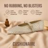 imageCUSHIONAIRE Bistro Mary Jane Flats for Women Woven Ballet Flats Shoes with Strap and Memory Foam for AllDay ComfortWoven Gold