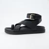 imageCUSHIONAIRE Entry Womens Ankle Wrap Molded Footbed Sandal with Adjustable Strap  NonSlip Outsole  Womens Platform Sandals  Comfortable Summer Shoes  Wide Widths AvailableBlack Smooth
