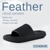 imageCUSHIONAIRE Feather EVA Mens Sandals  Slip On Recovery Slides Lightweight Water Shoes for MenBlack