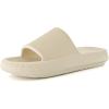 imageCUSHIONAIRE Feather EVA Mens Sandals  Slip On Recovery Slides Lightweight Water Shoes for MenKhaki