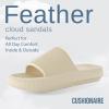 imageCUSHIONAIRE Feather EVA Mens Sandals  Slip On Recovery Slides Lightweight Water Shoes for MenKhaki
