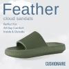 imageCUSHIONAIRE Feather EVA Mens Sandals  Slip On Recovery Slides Lightweight Water Shoes for MenOlive