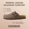 imageCUSHIONAIRE Haze Mens Clogs  Comfortable SlipOn Clogs for Men with Arch Support and Cork Suede Footbed  Perfect Potato Shoes for Indoor ampamp Outdoor UseBrown Nubuck